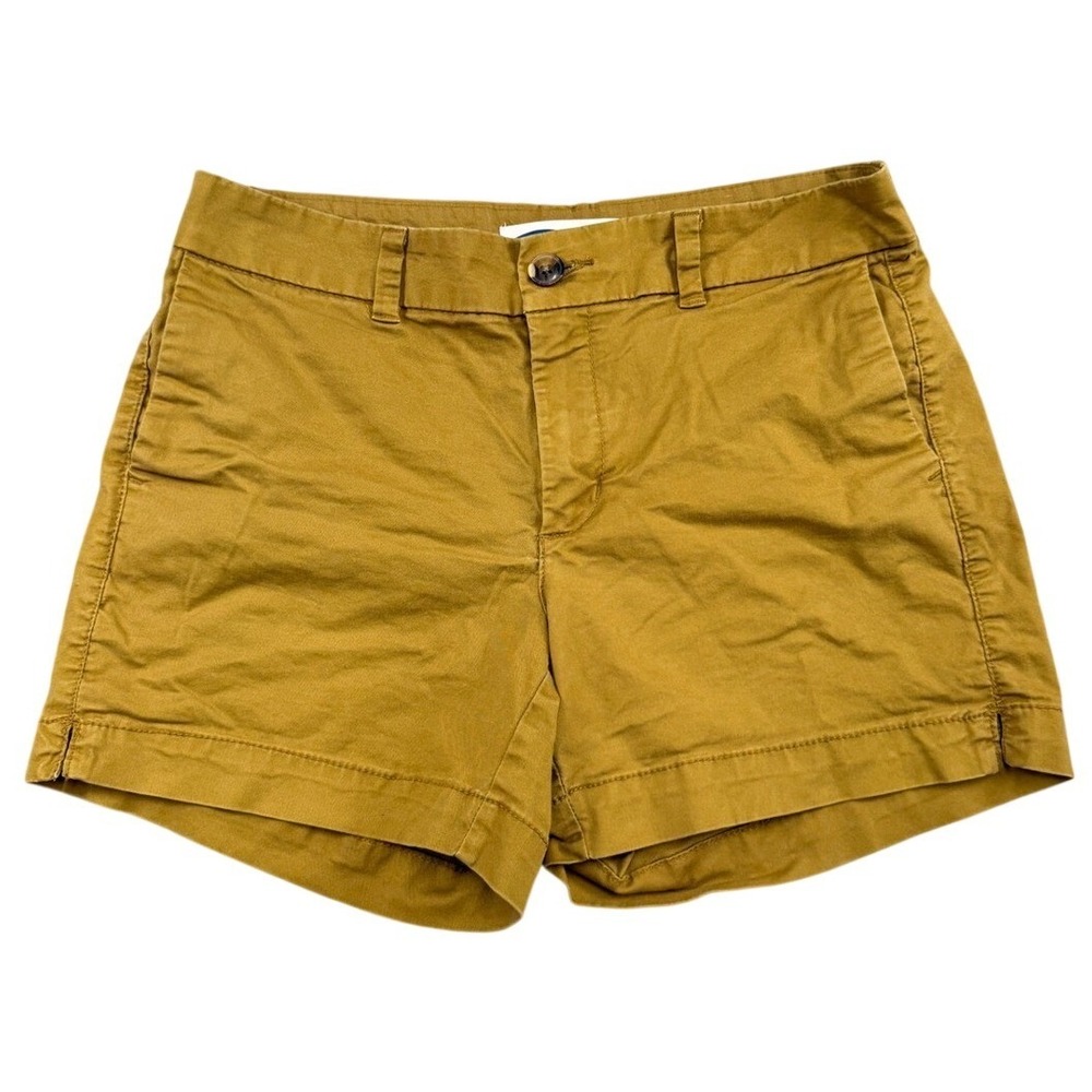 Old Navy Everyday Short Womens 4 Mustard Yellow Chino Cotton Stretch Mid Rise